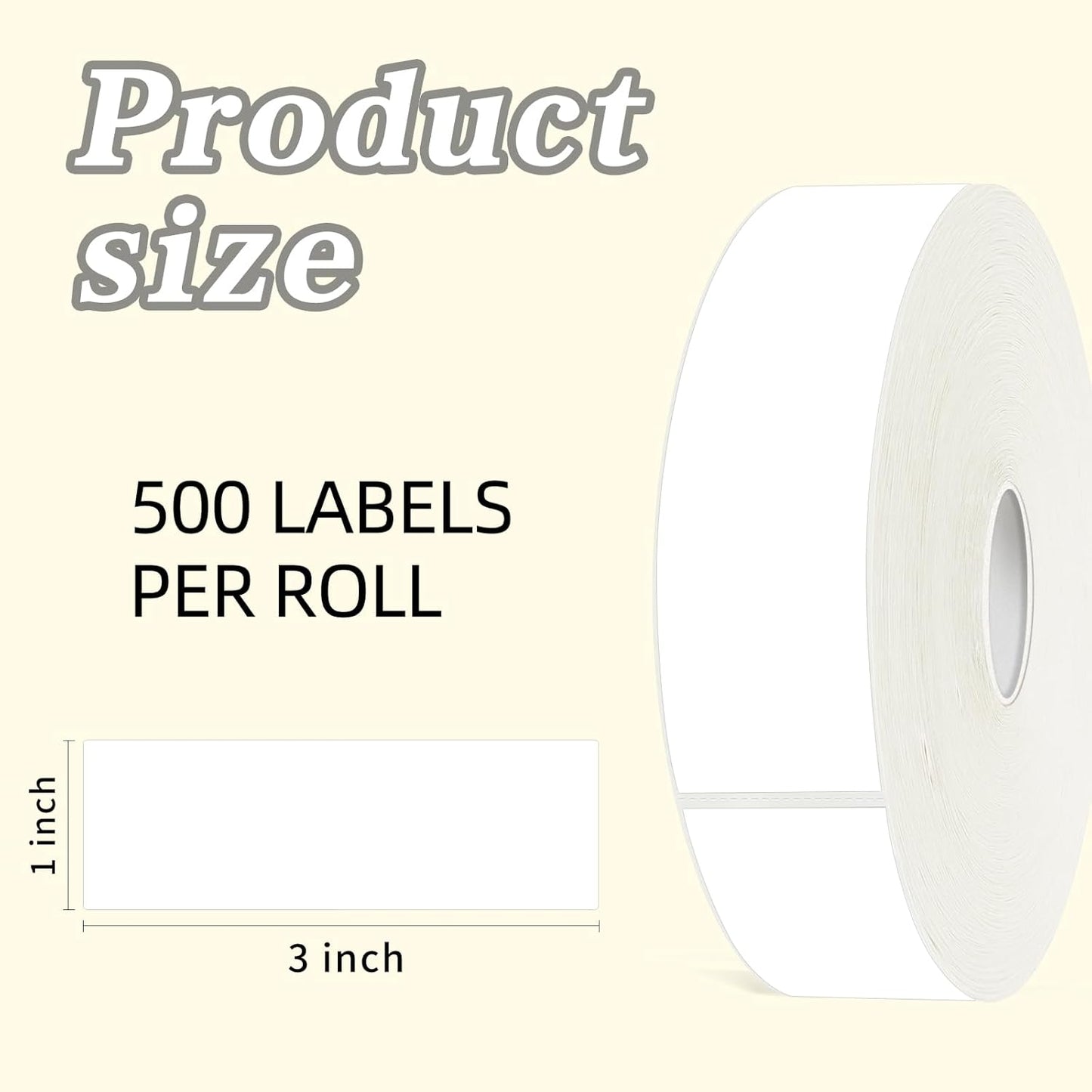 500 Blank Removable Freezer Labels Water Oil Resistant with Perforation Line for Food Containers Jars Pantry Organization (Ink Quick-Dry，1” x 3”)