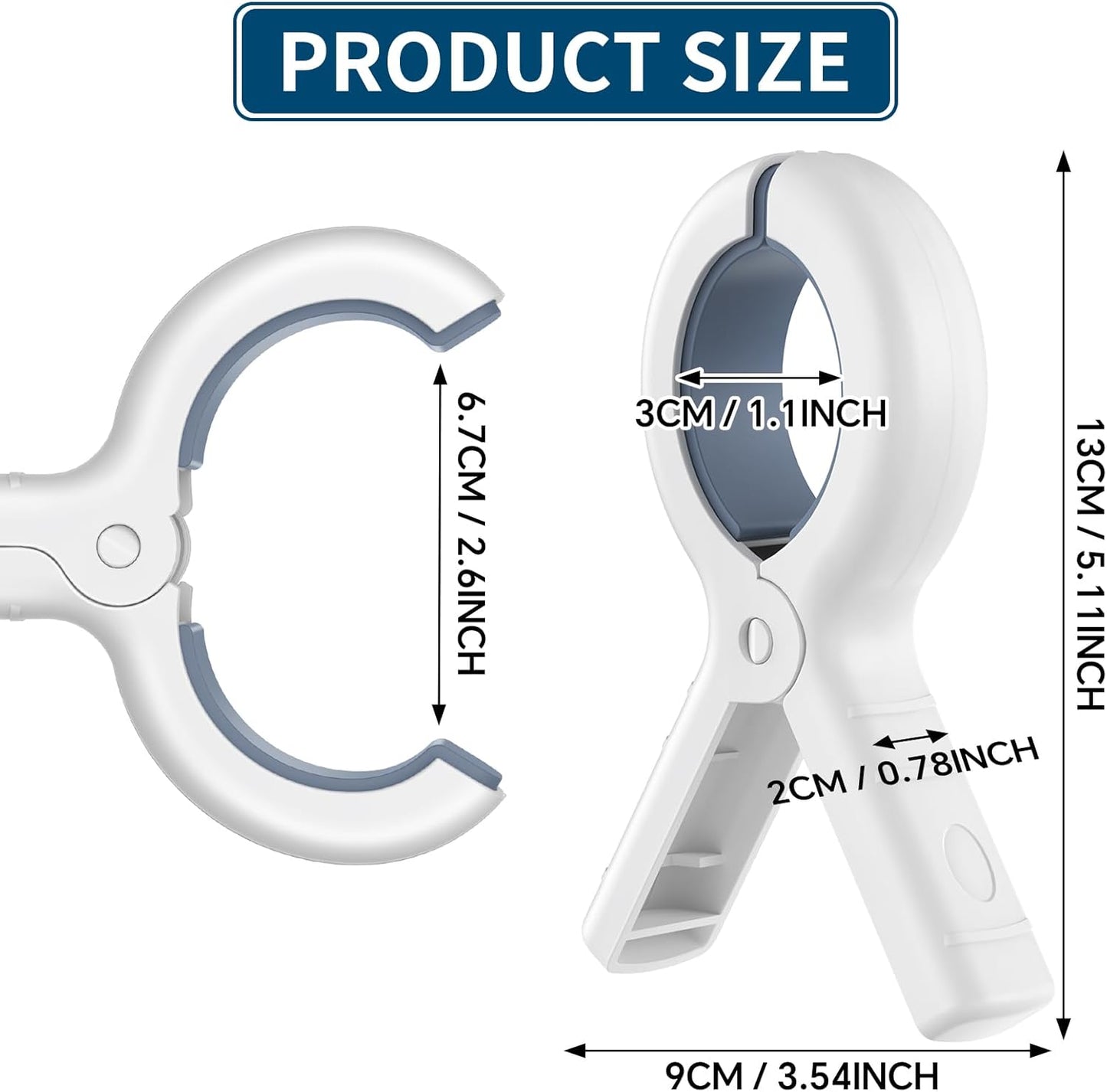 Senbowe Extra Large 6 Pack Beach Towel Clips, 5.1 Inch Pool Chair Clips,Heavy Duty Plastic Clothes Pins,Quilt Drying Clips,Windproof Clothes Clips,Keep Your Towel,Blankets to Dry on Clothesline