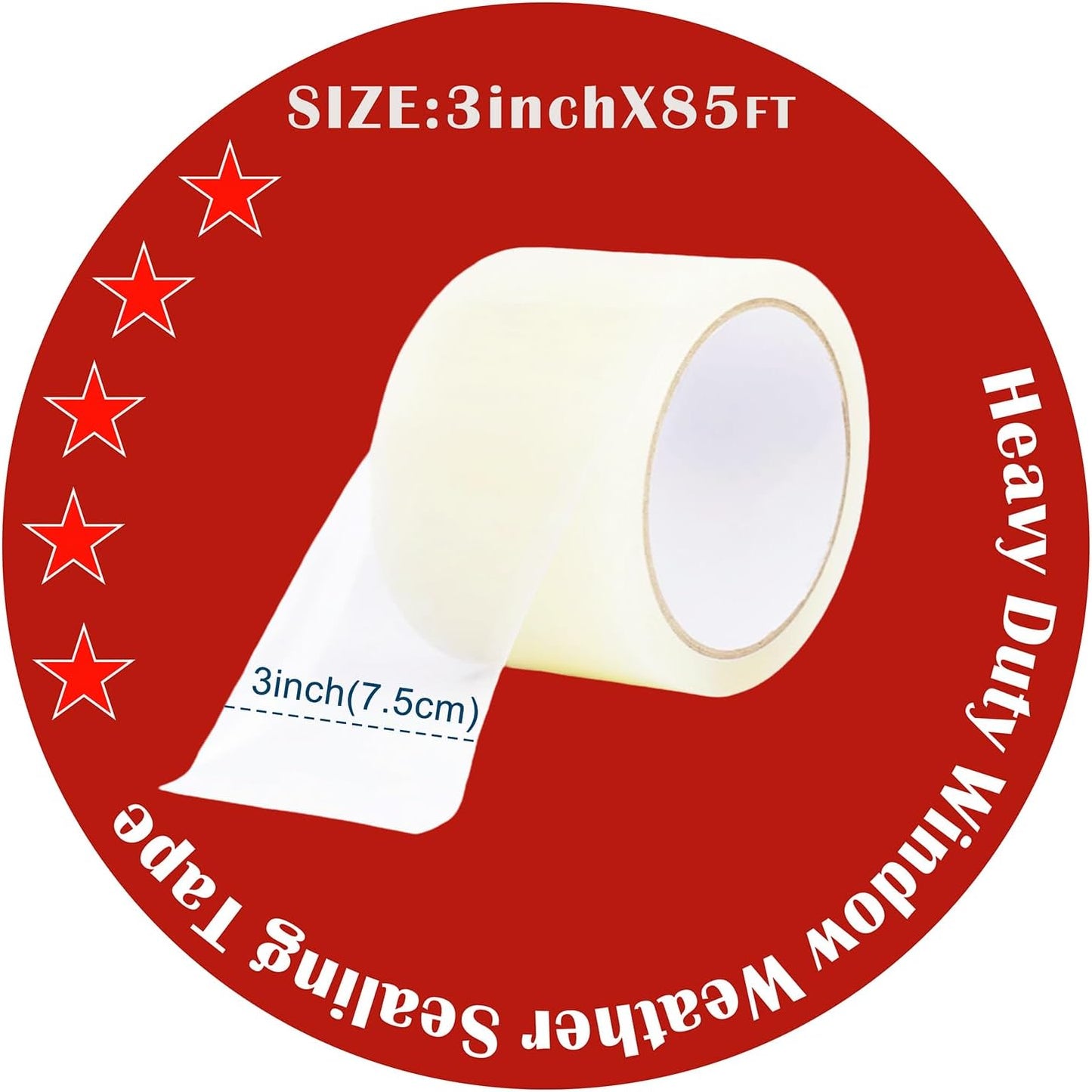 Transparent Weather Sealing Tape, 3-Inch x 85FT, Clear Draft Isolation Sealing Film - Clear Draft Stopper Adhesive Tape for Doors, Windows and Shower Glass Gaps