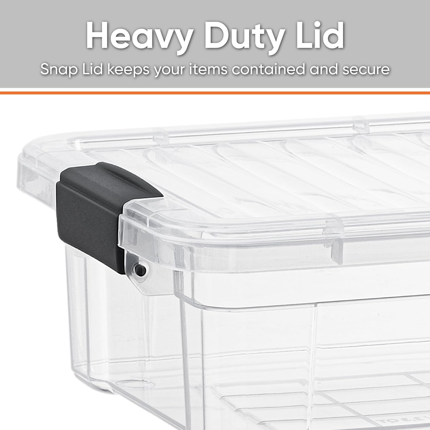Superio Storage Bins with Lids- 2 Pack, 4.5 Qt Clear Boxes for Organizing, Stackable Plastic Containers- BPA Free, Non-Toxic, Odor Free, Organizer for Home, Office, Dorm