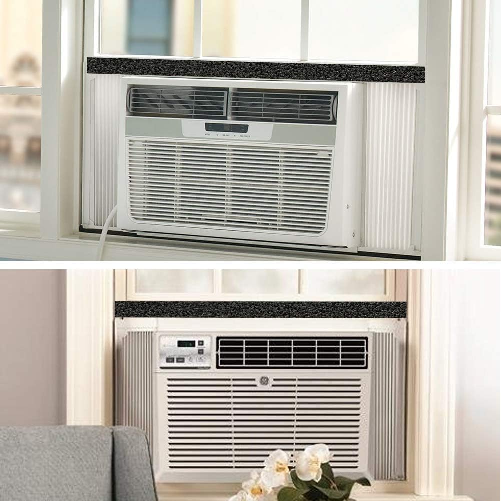 2 Rolls 1/2 Inch W 1/2 T Weather Stripping Air Conditioner Open Cell Foam Seal Tape, Window Insulation High Resilience Seal Strip for Doors Window,Total 16FT