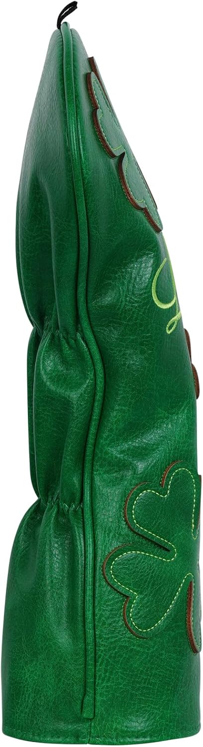 Golf Headcovers Golf Club Head Covers Four Leaf Clover Good Luck Charm - Clover Style Premium Leather Driver Fairway(FW) Wood Hybrid(UT) with Number Tags