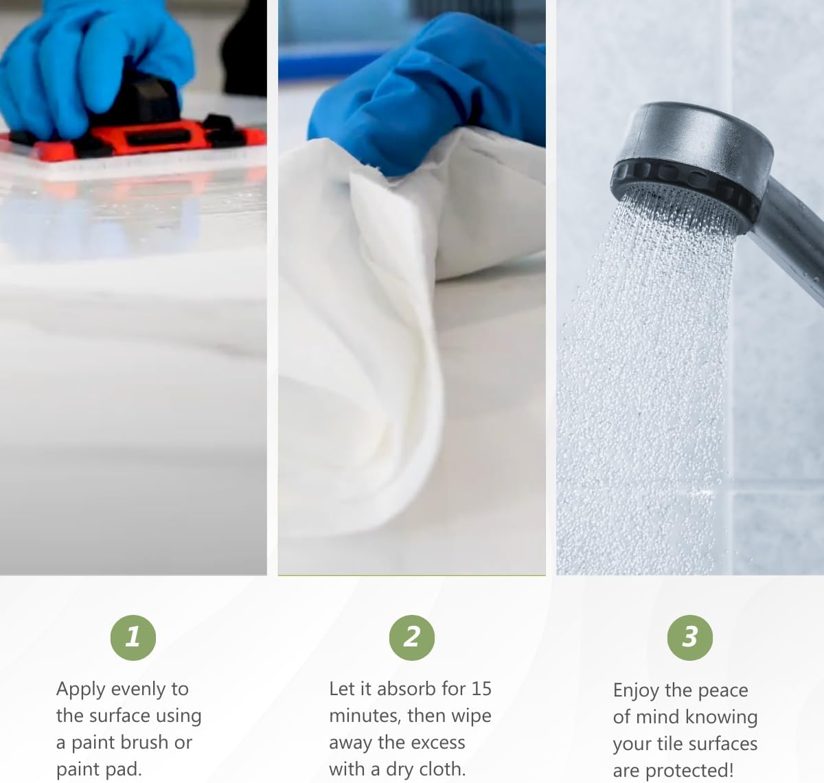 MORE Grout, Ceramic & Porcelain Tile Sealer - Water-Based Grout Sealer - Stain, Tile & Grout Protection - for Bathrooms, Showers & Floors - Prevent Grout Haze - Safe & Easy to Use - Unscented - 32oz