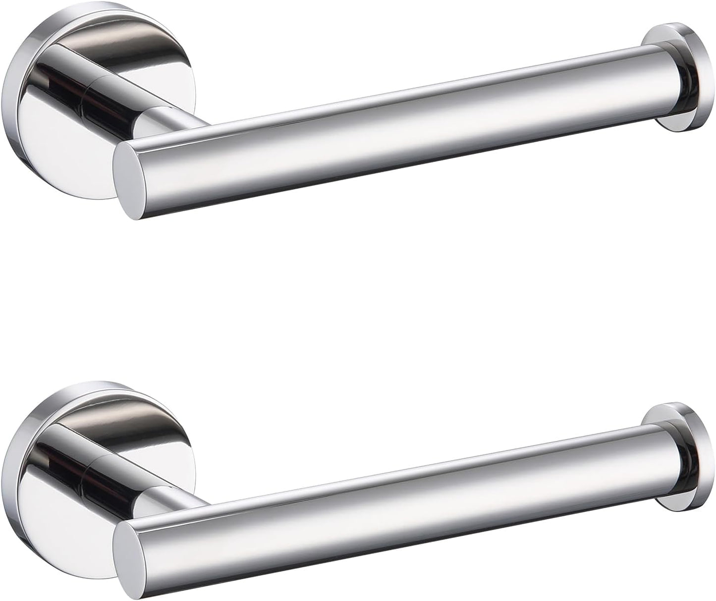 TASTOS Toilet Paper Holder SUS304 Stainless Steel Round Size Polished Chrome 2 Pack