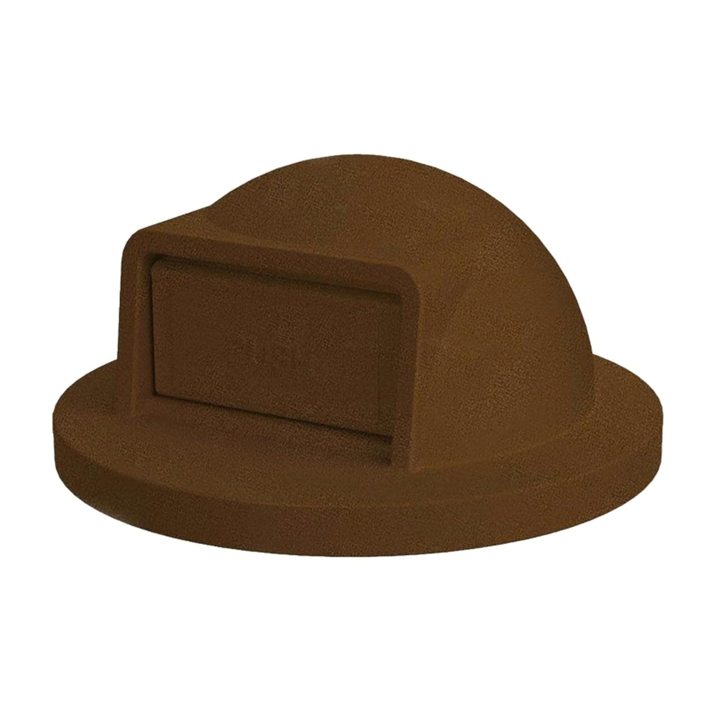 42 Gallon Slated Circle 100% Recycled Plastic Commercial Outdoor or Indoor Trash Can with Push Open Dome Lid and Internal Liner | Great for Schools and Businesses - Brown Granite