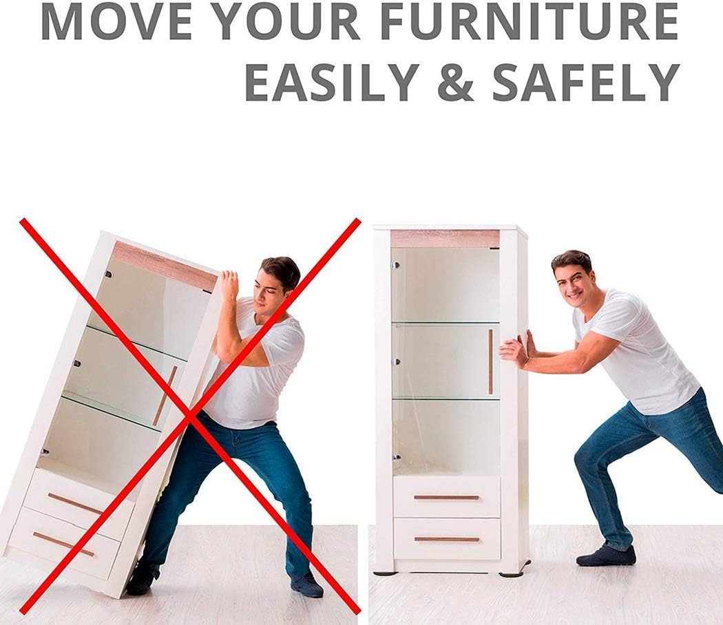 Ezprotekt 8 Pack Reusable Large Furniture Movers Sliders for Carpet, 5" Square Furniture Moving Pads, Carpet Sliders for Heavy Sofa Bed Couch Fridge, Furniture Glides Easily and Quickly (Beige)