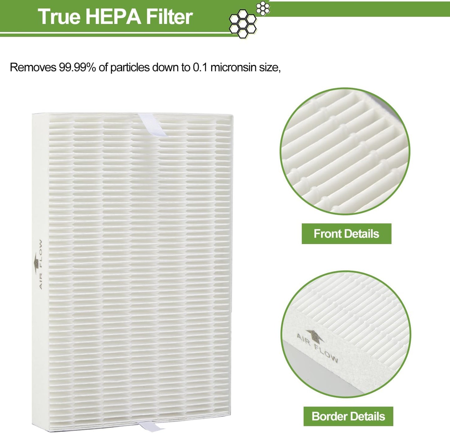 HPA300 HEPA Filter Replacement for Honeywell HPA300 Series Air Purifiers HPA300, HPA300VP, HPA304, HPA3300, Replace HRF-R3 (3 Ture HEPA R Replacement Filter + 4 Activated Carbon Pre-Filter)