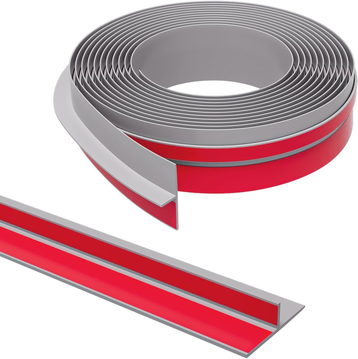 T-Shaped Door Draft Stopper, 1.97 in x 20 Ft Silicone Seal Strip for Windows Gaps, Weather Stripping Seal Strip Shower Sweep, Grey