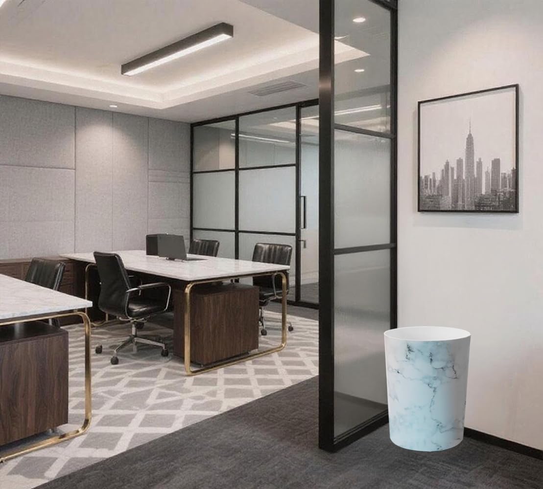 Feisco Small Trash Can for Bathroom, 2 Gallon Trash Can Trash Bin Wastebasket Garbage Can for Kitchen,Bathroom Office, Bedroom,Dorms,Laundry Room (White, 1 Pack)