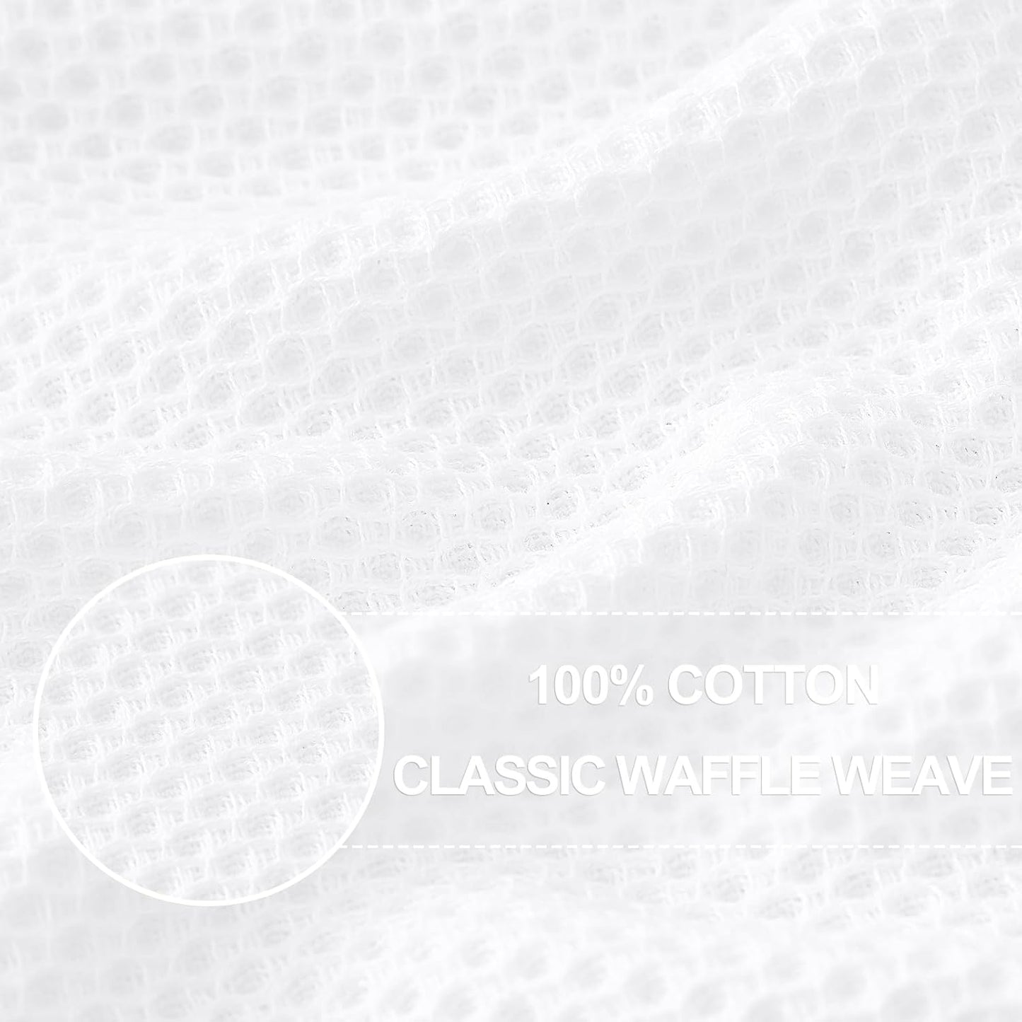 Homaxy 100% Cotton Waffle Weave Kitchen Dish Towels, Ultra Soft Absorbent Quick Drying Cleaning Towel, 13 x 28 Inches, 6-Pack, White