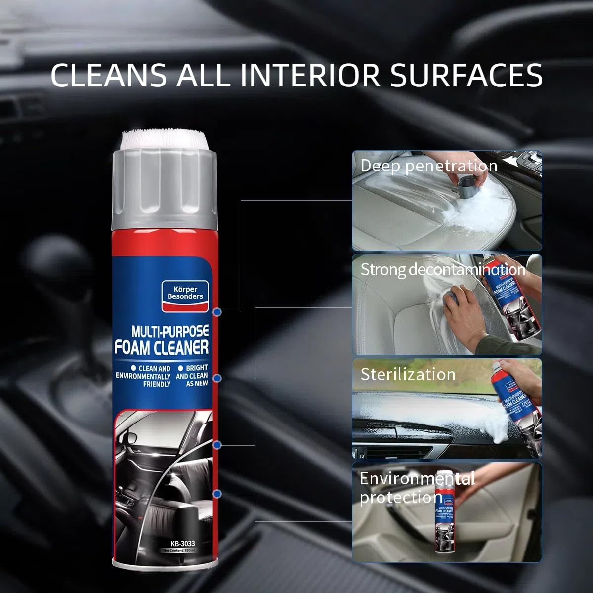 Glodway Car Care Pack Includes Silicone Seal Lubricants 10 OZ and Leather Cleaner 21.98 OZ