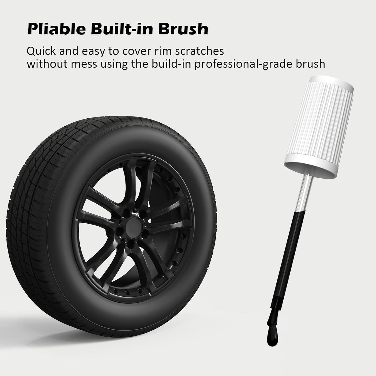 FOLLOWIN Matte Black Rim Touch Up Paint for Cars,Car Wheel Rim Paint Repair Kit,Automotive Rim Scratch Repair 1OZ/30ml