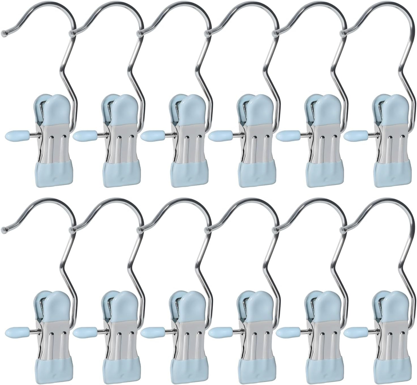 15/30Pcs Upgrade Double Head Clamp Dipped Clothespin for Laundry Hooks with Clips, Boot Holder, Hanging Clips, Portable Multifunctional Hangers Single Clip Space Saving for Jeans, Hats (30, Blue)