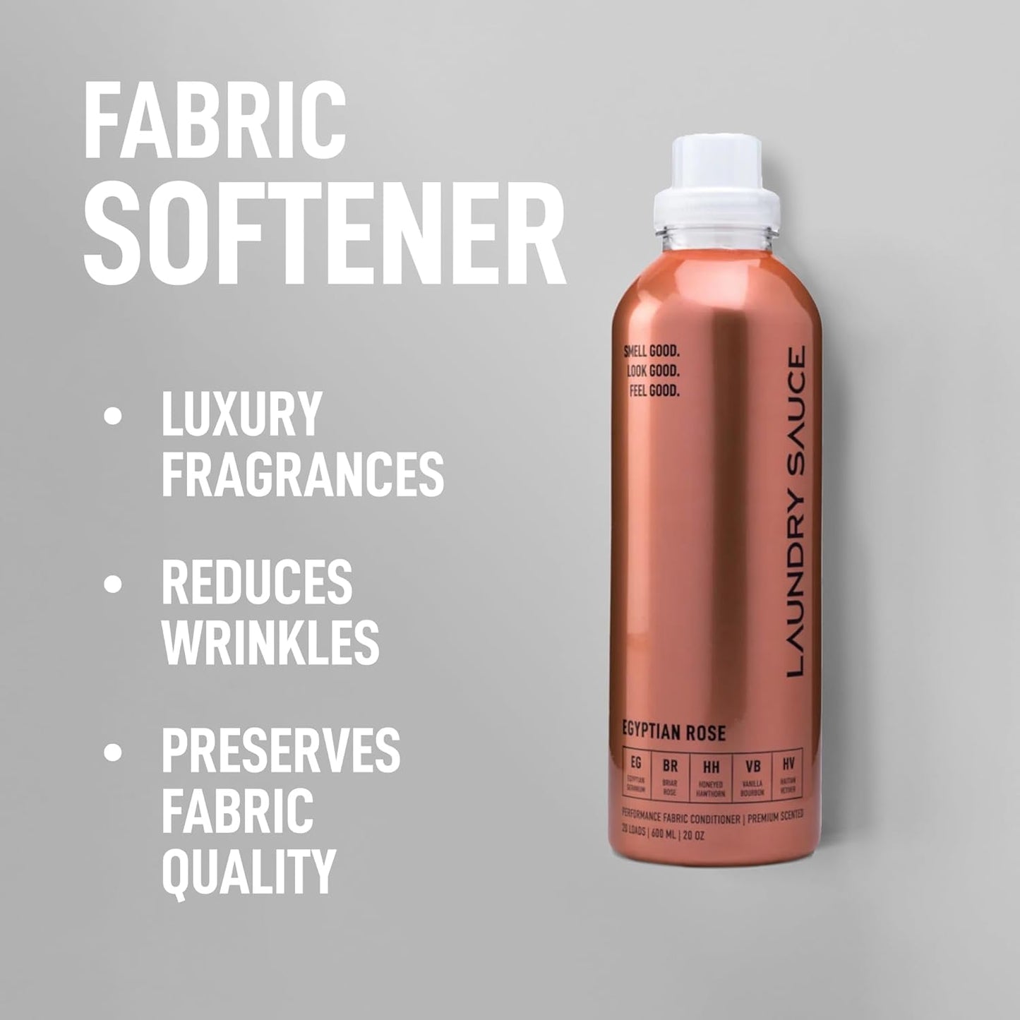 Laundry Sauce - Laundry Fabric Softener (Egyptian Rose) Luxury Fragrance, Softens & Preserves Fabric, Reduces Wrinkles, 19 Fl Oz