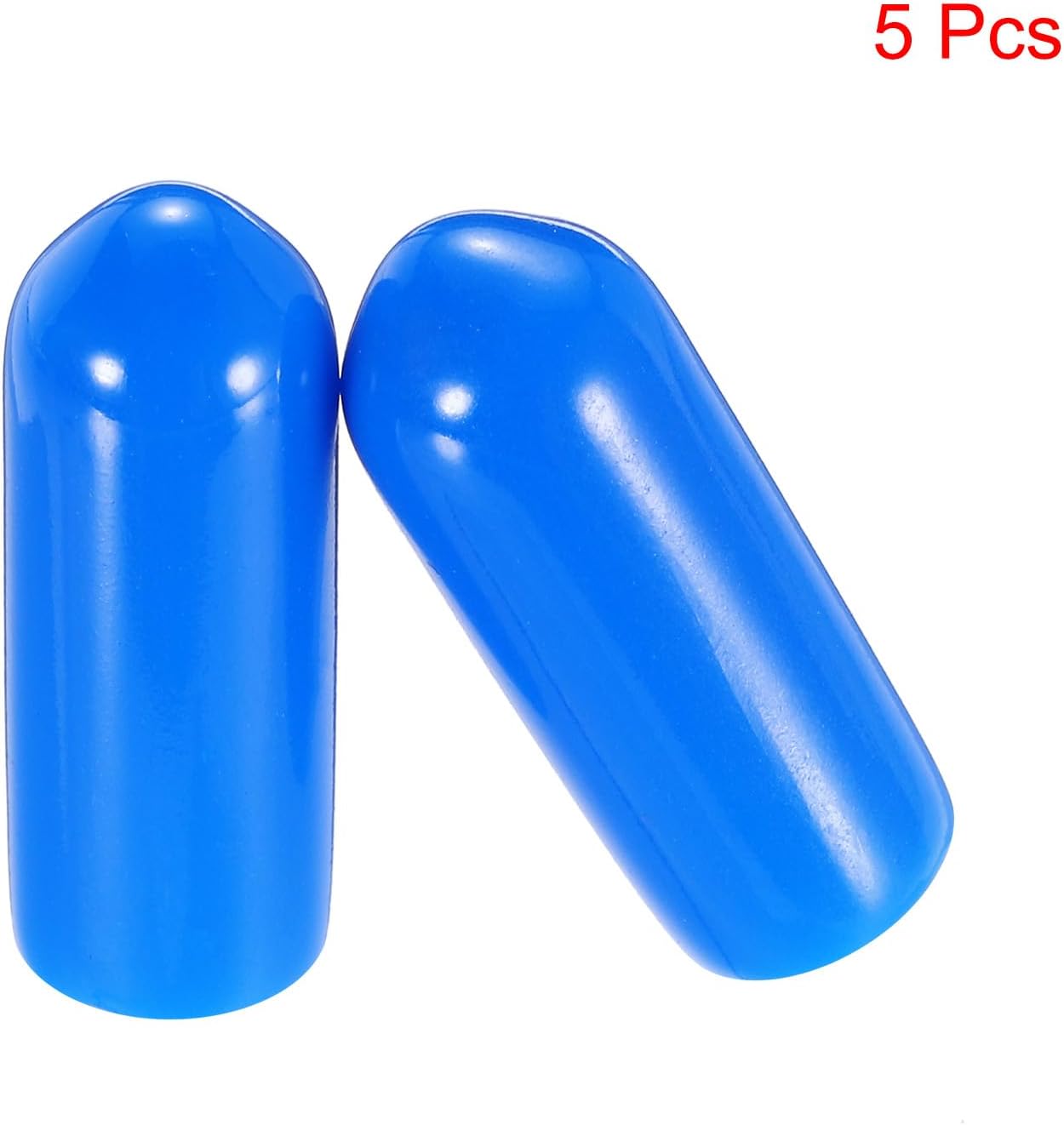 uxcell 20pcs Rubber End Caps 5mm(3/16") ID Vinyl PVC Round Tube Bolt Cap Cover Screw Thread Protectors,Blue