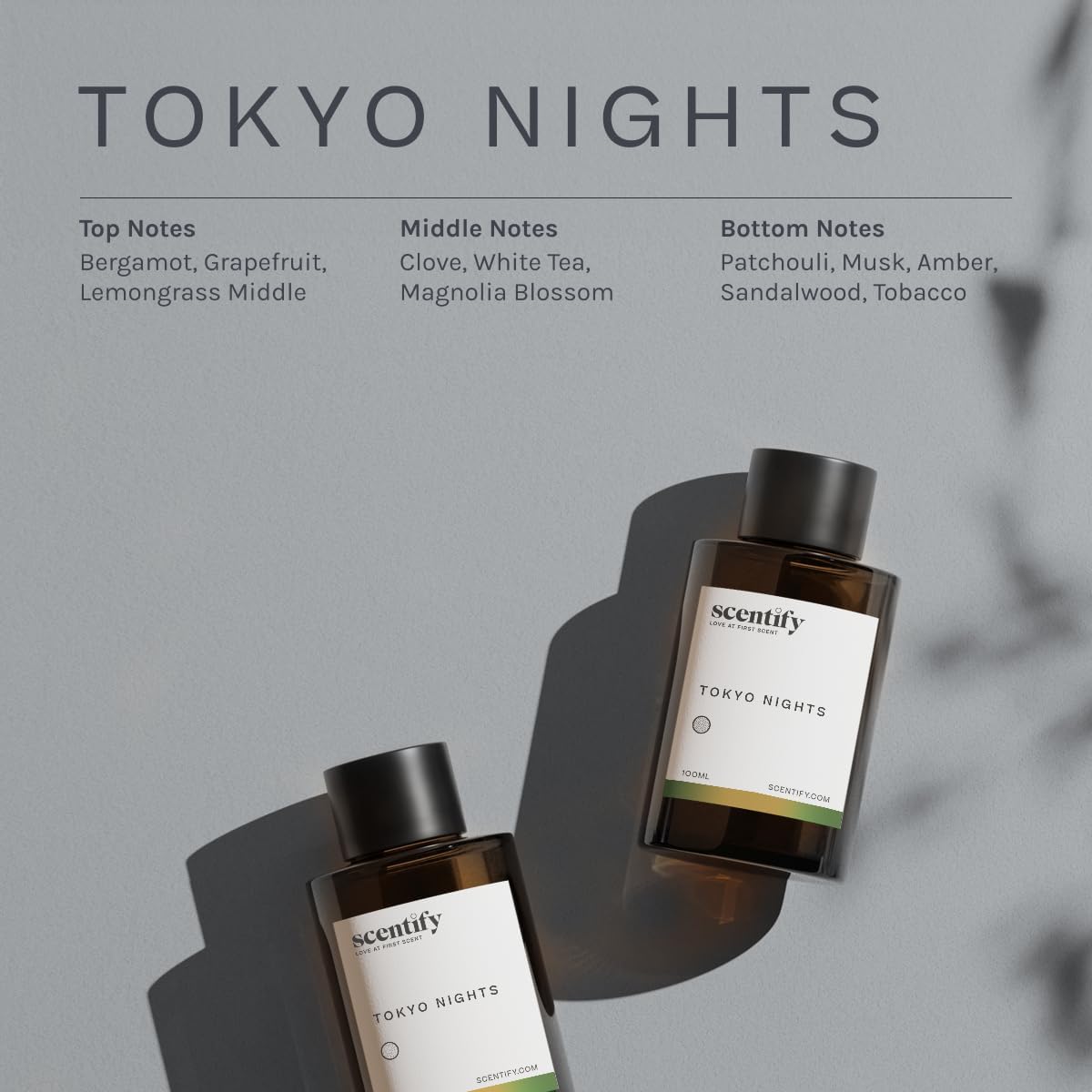 Scentify Tokyo Nights Aroma Oil Refill Scent for Oil Diffusers Luxurious Relaxing Aromatherapy Fragrance 100ml, 3.38oz