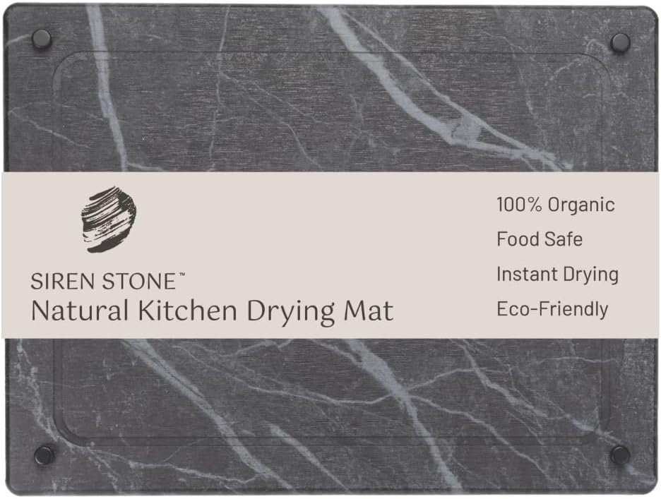 Natural Dish Drying Mat – Eco-Friendly, Rapid-Dry Technology | Modern Design | Non-Toxic | BPA-Free Kitchen Mat by Female-Founded USA Brand | Durable & Sustainable