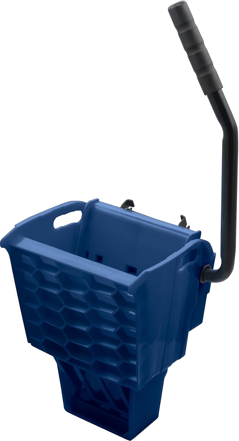 Carlisle FoodService Products 35 Qt Commercial Mop Bucket with Reliable Side Press Wringer, Compatible with OmniFit Soiled Water Insert Bucket (Sold Separately), Polypropylene (Pp), Blue