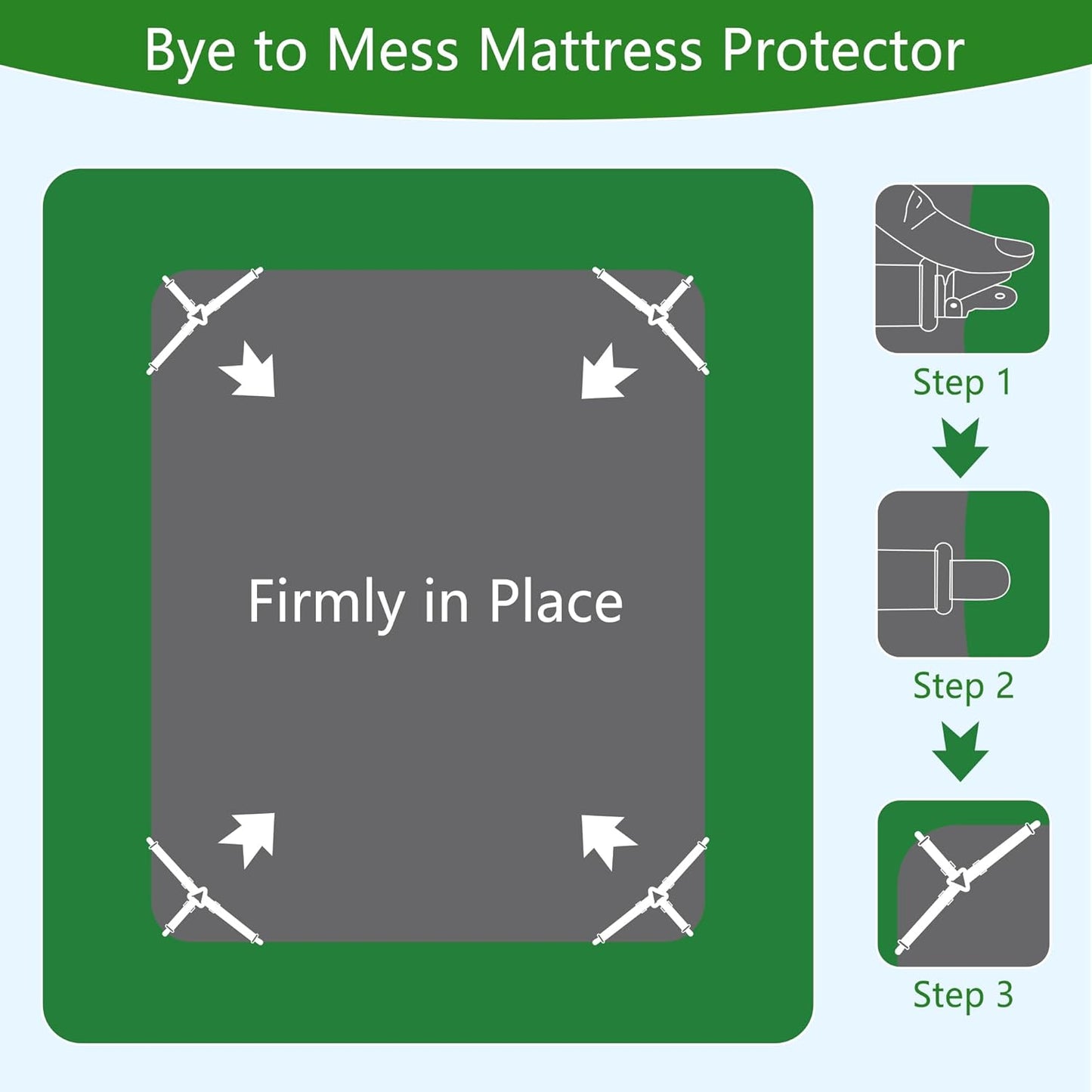 GOONIK Full Size Mattress Protector with 4 Straps, Waterproof Full Size Mattress Pad Cover with 6-16 inches Deep Pocket