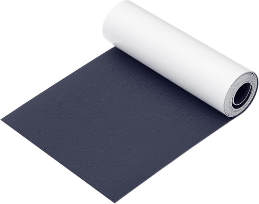 PATIKIL Leather Patches Tape for Furniture, 6.3 x 61 Inch Self Adhesive Vinyl Leather Repair Kit Cover Sheet for Couch, Sofa, Car Seats, Office Chair, Navy Blue