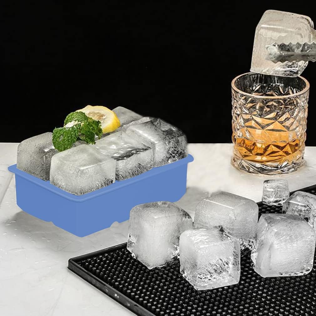 ROTTAY Ice Cube Trays (Set of 2), Sphere Ice Ball Maker with Lid & Large Square Ice Cube Maker for Whiskey, Cocktails and Homemade, Keep Drinks Chilled