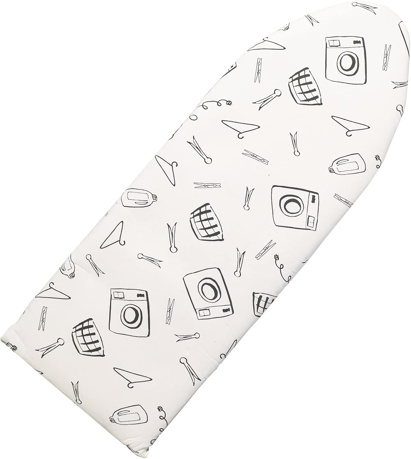 Over The Door Ironing Board Cover 13 x 37 inch, Small Iron Board Cover w Heat Reflective 3 Layers Thick Padding with Hook and Loop Fasteners (White)