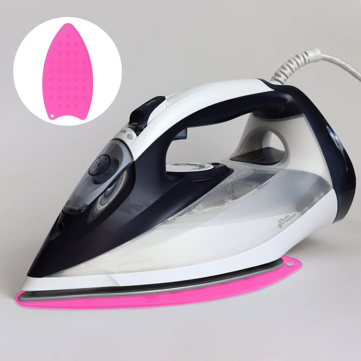 HARFINGTON 2pcs Silicone Iron Rest Pad, Multipurpose Iron Hot Resistant Mat Iron Rest Plate for Ironing Board Hot Heat Resistant Steam Compact Mat, Fuchsia