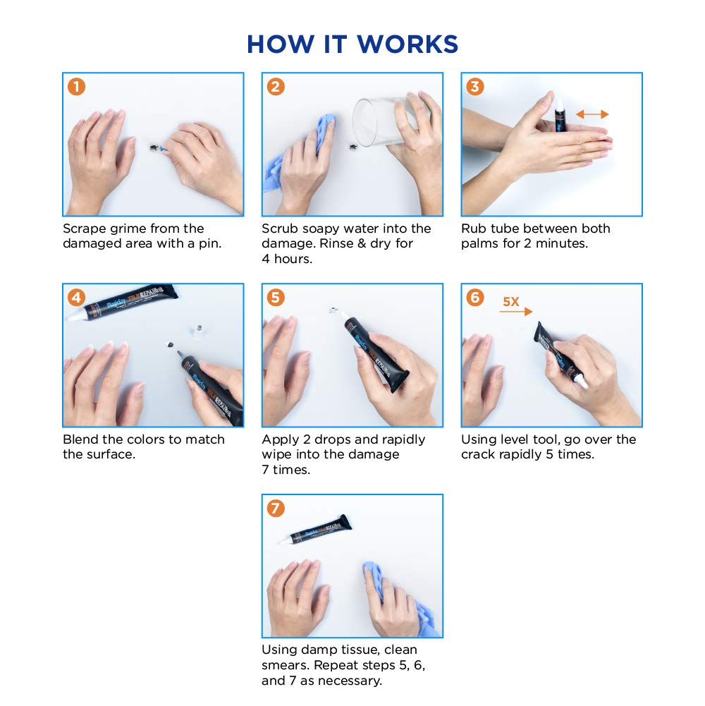 MagicEzy Tile Repairezy (Clear): Clear Scratch Repair Touch Up Filler for Scratch Removal and Chip Repair on Tiles, Kitchen Cupboards, Enamel, Vases, Ceramic