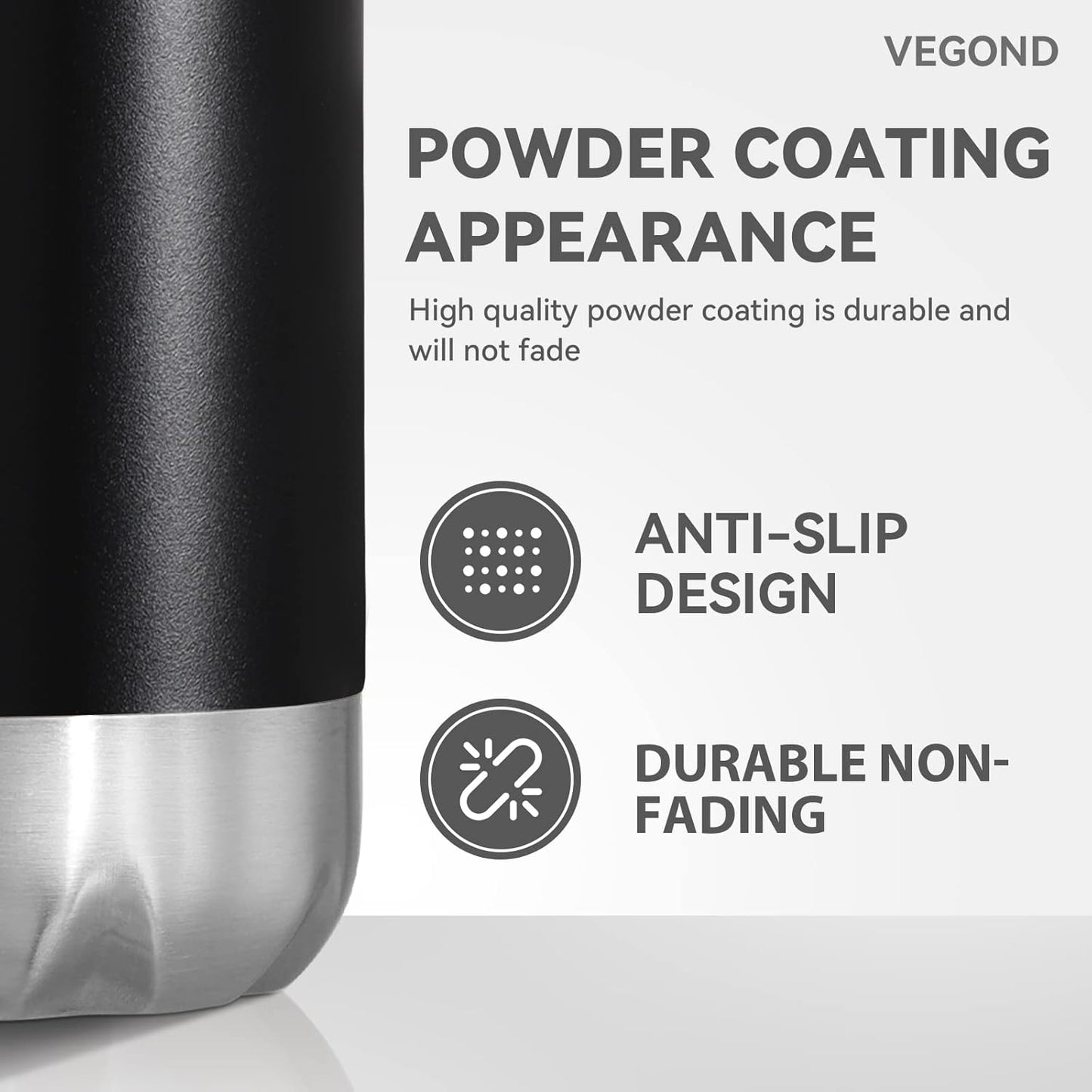 VEGOND 17oz Stainless Steel Water Bottles Bulk, Reusable Metal Sports Water Bottle Keeps Drink Hot and Cold, BPA Free Double Wall Vacuum Cola Shape Insulated Water Bottles for Camping Gym, 8 Pack