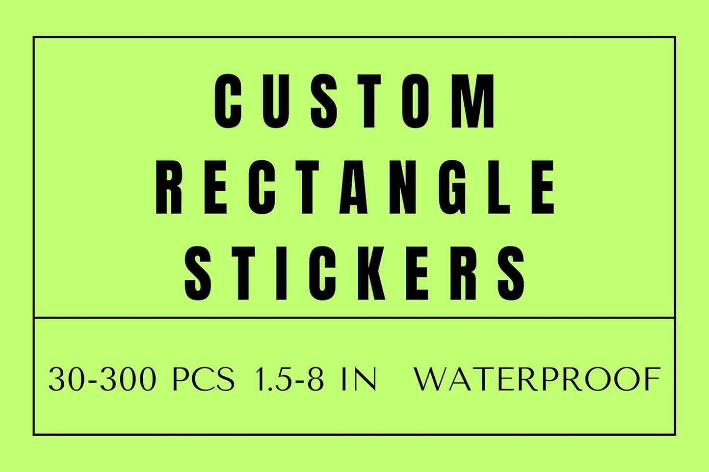 Custom Rectangle Labels, Waterproof Glossy Vinyl Stickers, 30-300 Pcs, 1.5x2 In