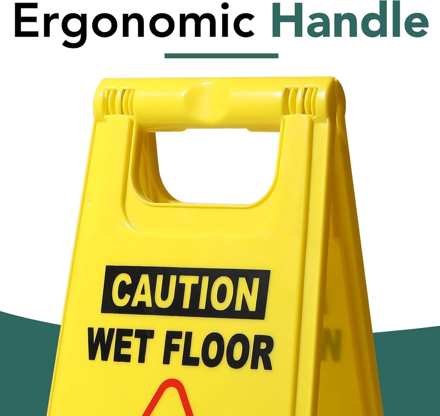 XPCARE 24 Inches Caution Wet Floor Sign,4PACK Yellow Bilingual Double-Sided Safety Warning Signs,A Frame Safety Wet Floor Signs Commercial
