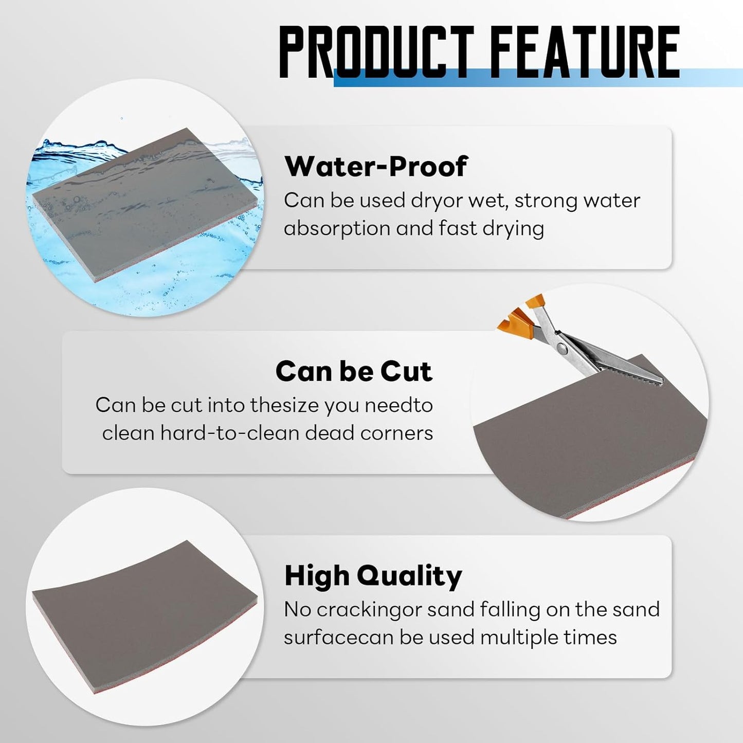 20 Pack 2000 Grit Sanding Sponge, 3 x 4 Inch Soft Foam Sanding Block Wet Dry Sanding Pads, Washable Sandpaper Sponge Drywall Sand Block for Wood, Metal, Furniture Polishing (2000 Grit)