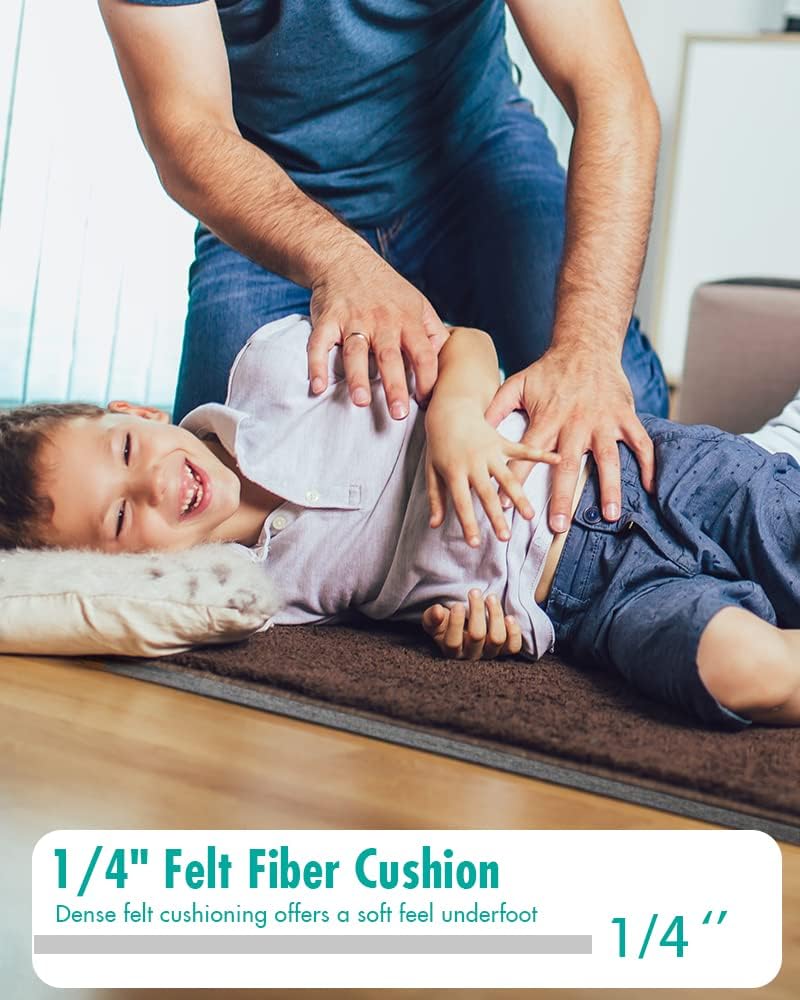 Non Slip Rug Pad Gripper - 7x10 Feet 1/4” Extra Thick Felt Under Rug for Area Rugs and Hardwood Floors,Super Cushioned Non Skid Carpet Padding