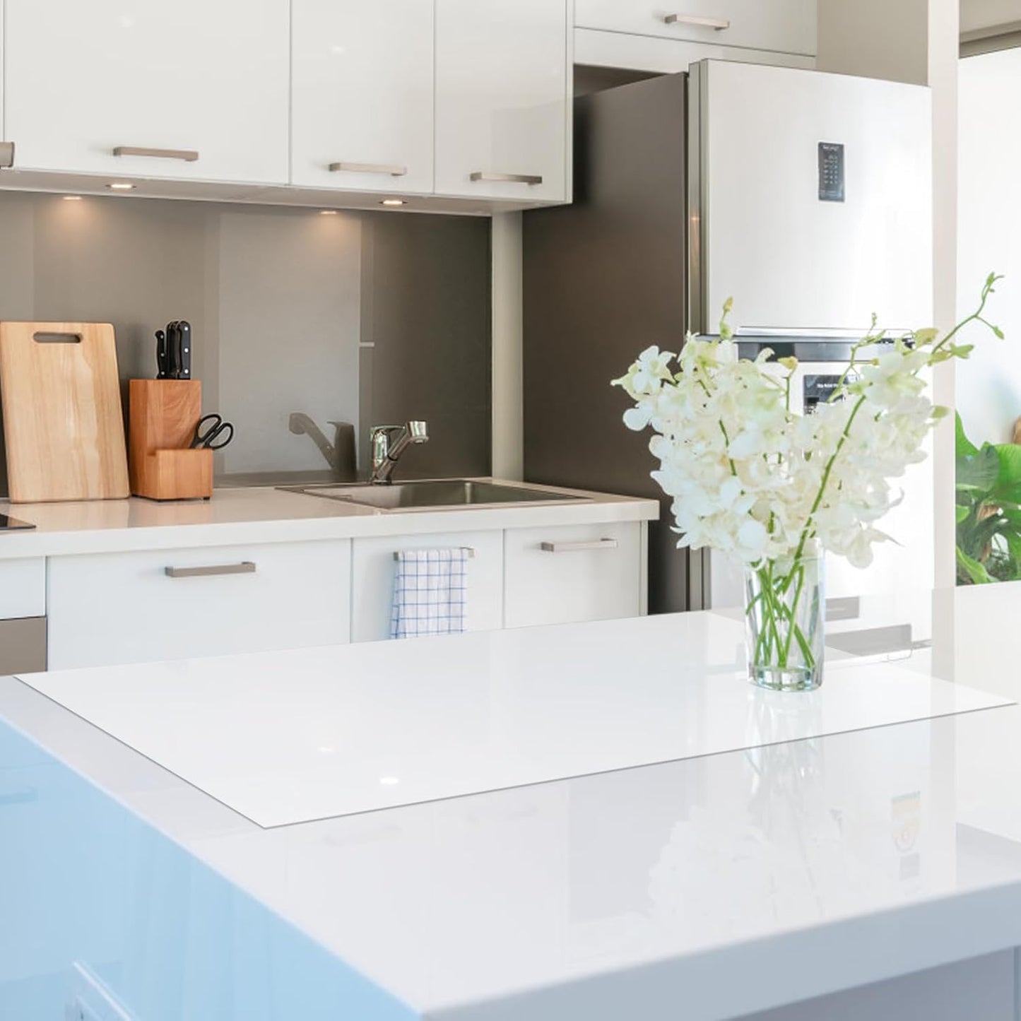 Food Grade Silicone Table Protector Mat 47x24 Inch, Heat Resistant Desk Pad for Baking/Painting/Resin/Welding, Non-Slip Waterproof Surface Easy Clean (3 Colors) (White Translucent)