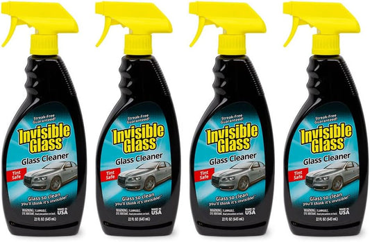 Invisible Glass 92164-4PK Premium Glass and Window Cleaner for Auto and Home Cleans Glass, Windows, Windshields, and More, Streak-Free, Ammonia-Free, Tint-Safe, 22 fl oz (Pack of 4)