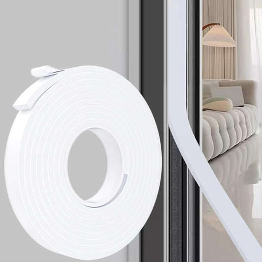 Weather Stripping Door Seal White,1Inch Wide X 1/4 Inch Thick,Air Conditioner Window Seal,Self Adhesive Foam Tape High Density Foam Sealing Strip,Door Soundproof Tape Roll,Total 16.4 Feet Long