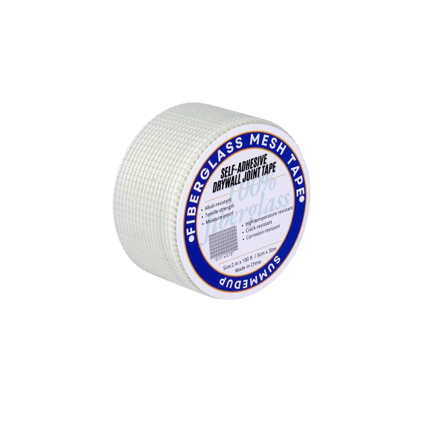 Drywall Repair Tape Fiberglass Mesh Self-Adhesive Drywall Joint Tape 1 Roll 2 in x 100 FT for Wall Crack and Seam Patch Repair