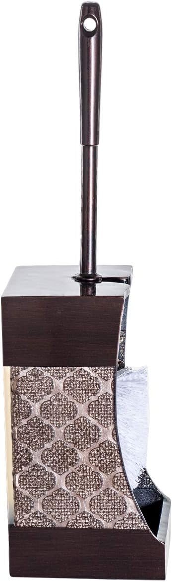 Dahlia Brown Toilet Brush with Holder Set - Bathroom Toilet Bowl Brush and Holder - Decorative Toilet Cleaner Brush - Good Grip Toilet Bowl Scrubber