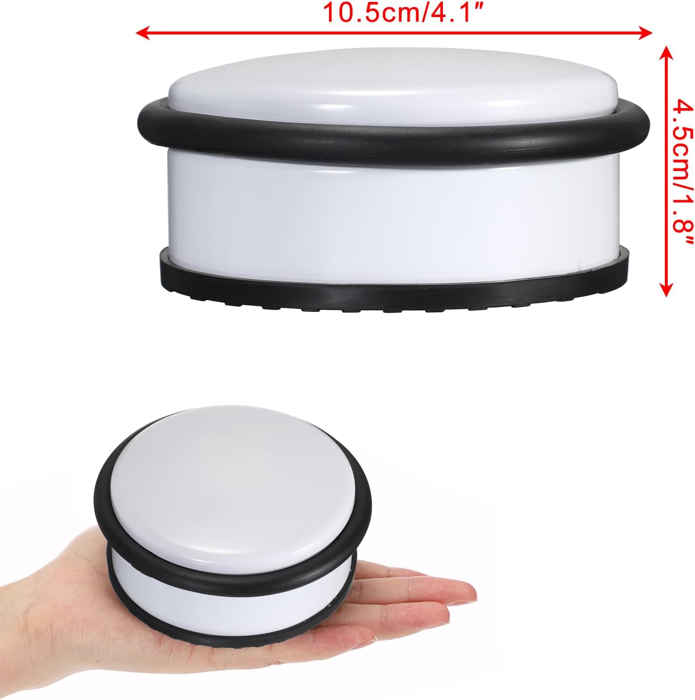 Sumnacon Heavy Duty Floor Door Stopper No Drill, Durability Stainless Steel Door Stops with Anti-Skid Rubber - Contemporary Decorative Safety Doorstop for Home Office Commercial Industrial,White