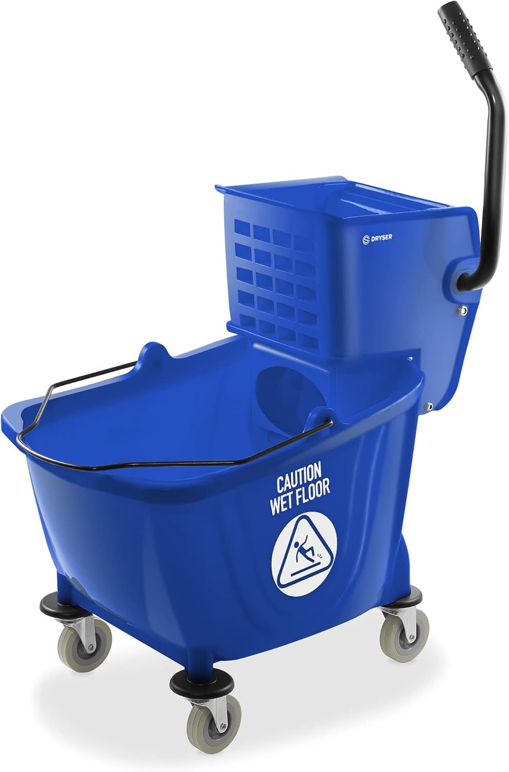 Dryser Commercial Side Press Wringer Combo Mop Bucket, 33 Quart, Blue