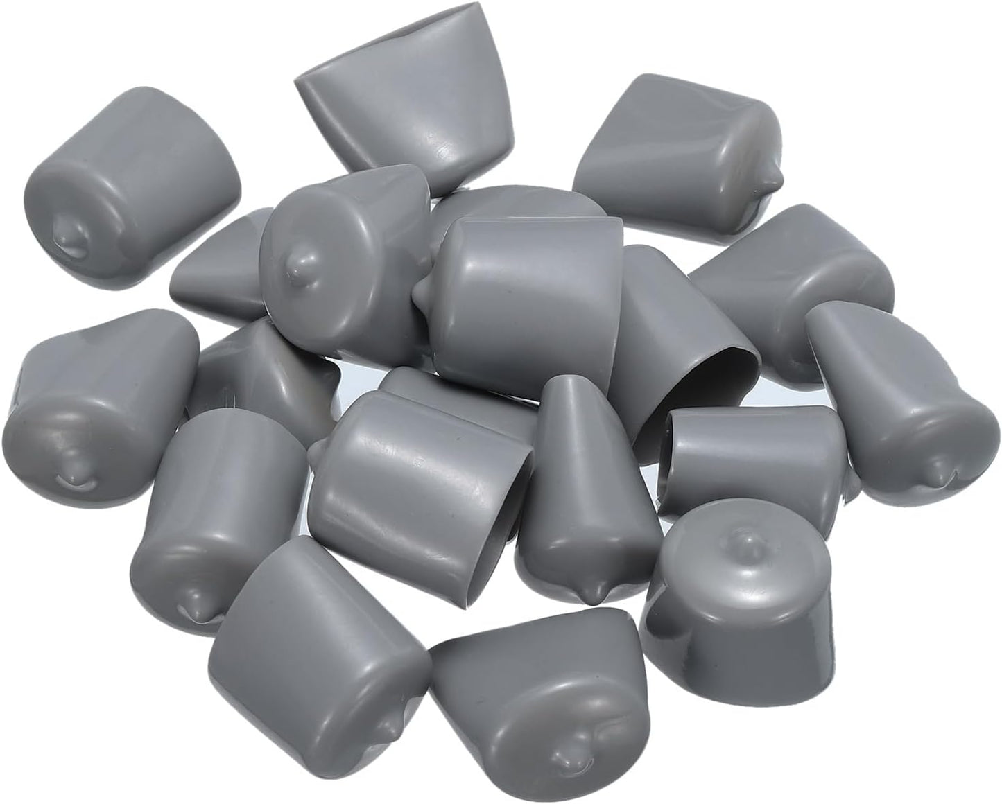 uxcell 20pcs Rubber End Caps 22mm(7/8") ID Vinyl PVC Round Tube Bolt Cap Cover Screw Thread Protectors Grey