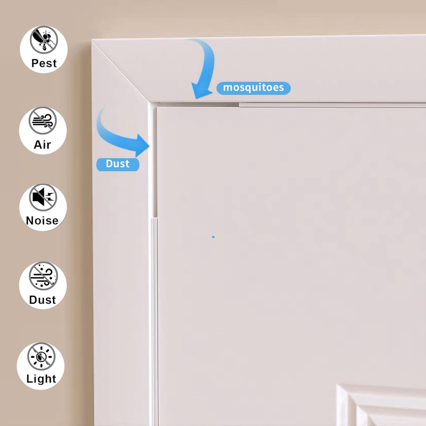 Weather Stripping Door Seal White,2Inch Wide X 1/4 Inch Thick,Air Conditioner Window Seal,Self Adhesive Foam Tape High Density Foam Sealing Strip,Soundproof Foam Tape Roll,Total 16.4 Feet Long