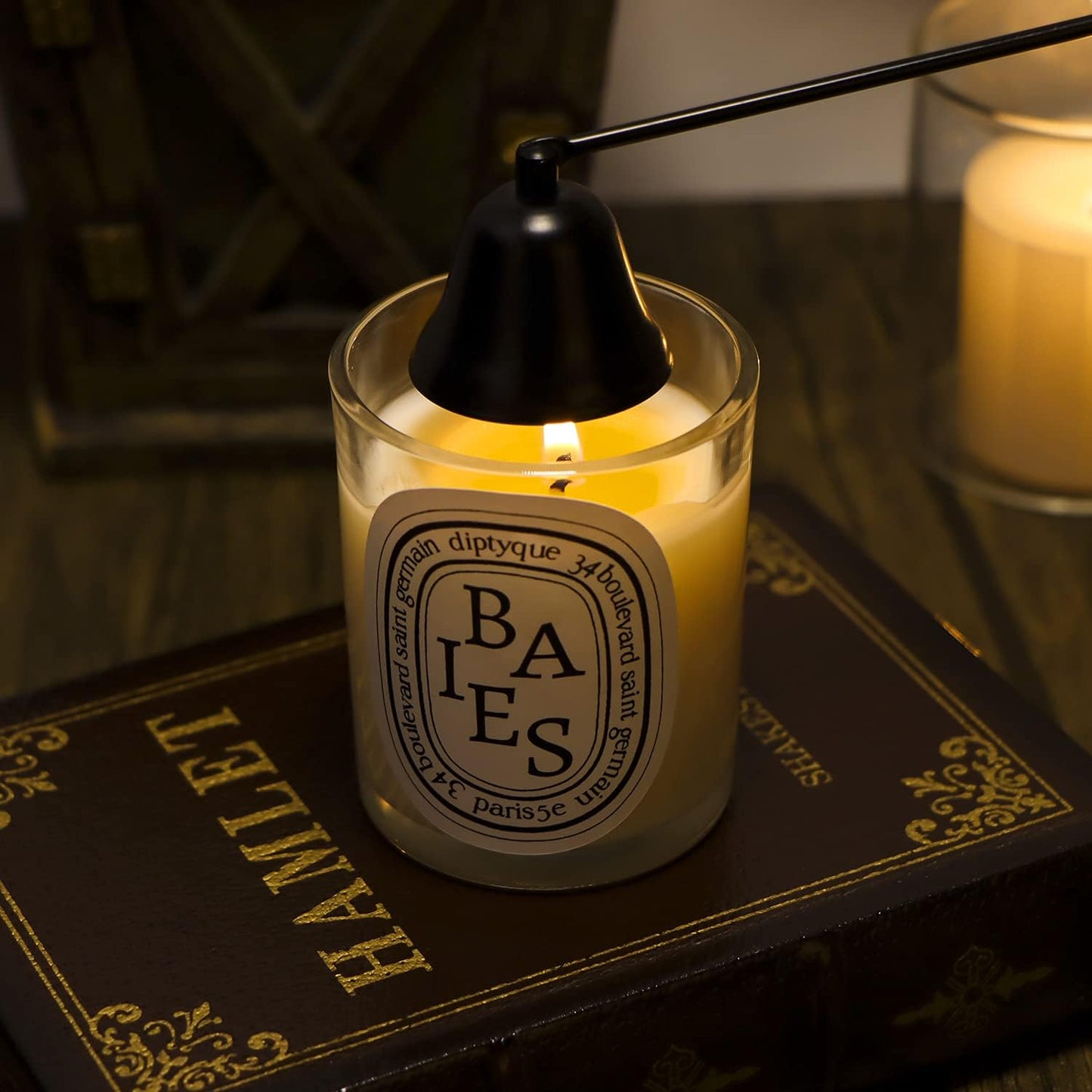 Lsnisni Candle Wick Cutter and Trimmer Set, Electric Lighter, Wick Dipper - Black, 4-Piece, Mom Birthday Gift