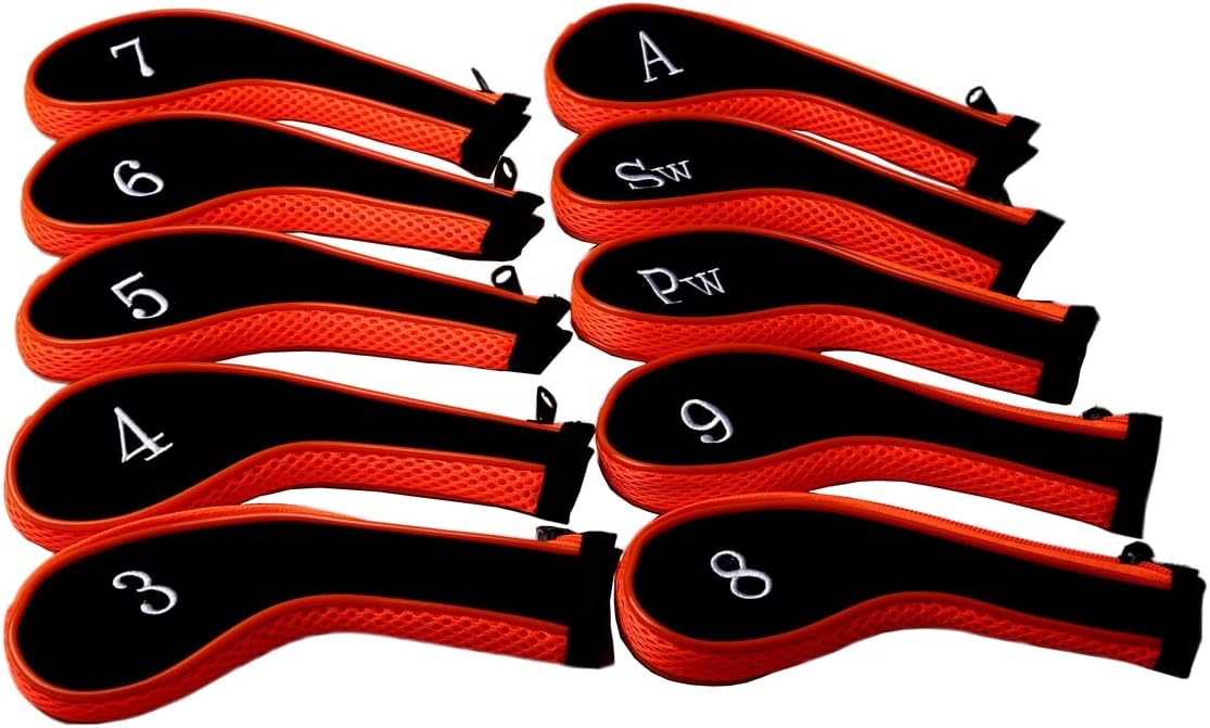 Sword &Shield sports Neoprene Zipper Golf Club Iron Head Covers Iron Covers 10pcs/Set