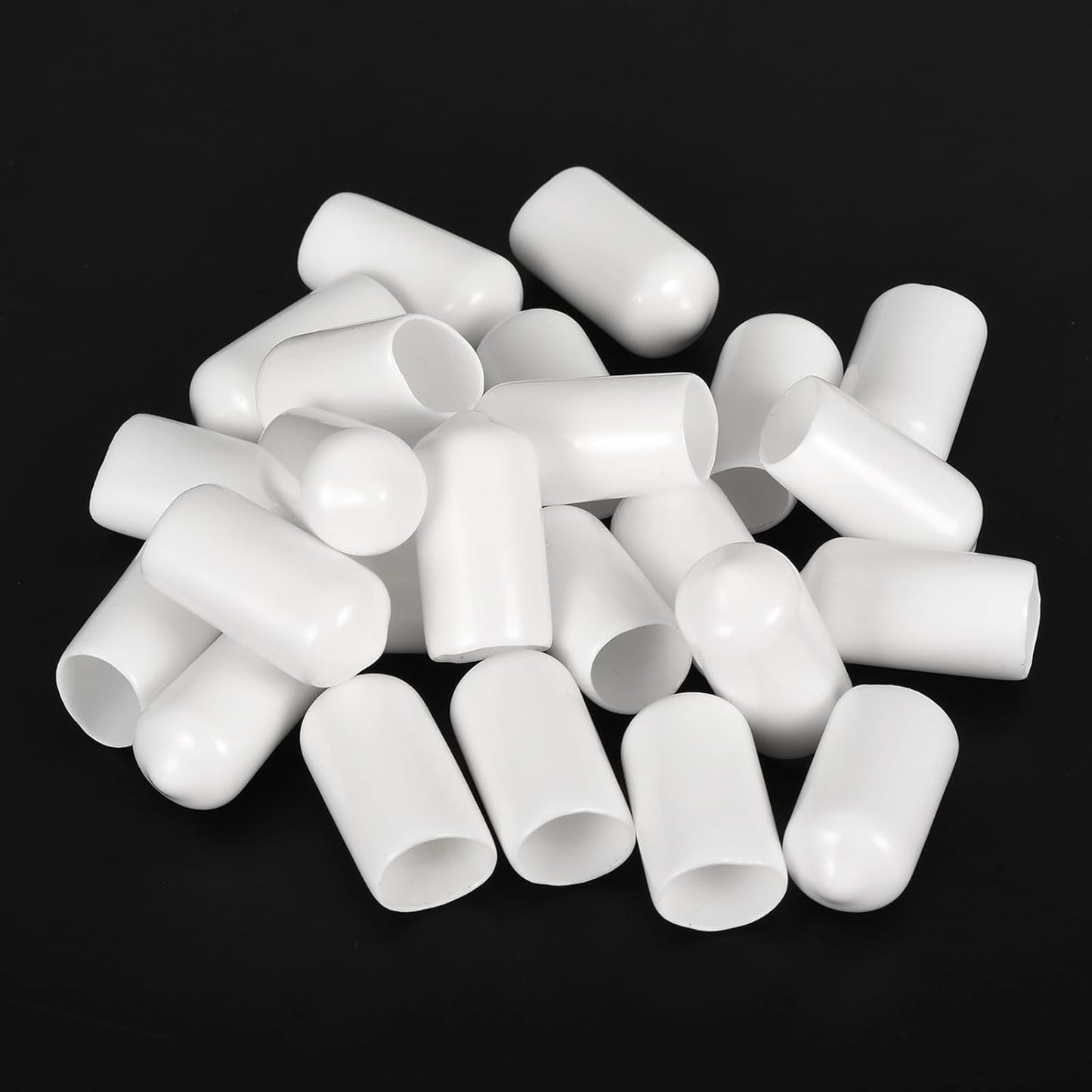 uxcell 20pcs Rubber End Caps 10mm ID Vinyl Round End Cap Cover Screw Thread Protectors White