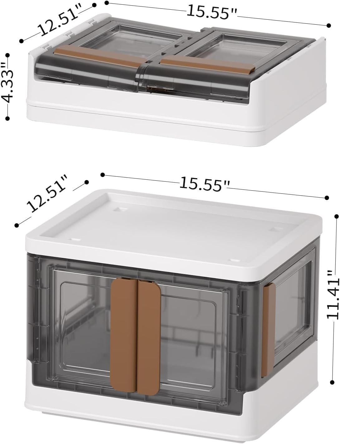 HAIXIN Cube Storage Bins with Lids, organization and storage with 4 Doors, Stackable Storage Containers, 6.86 Gal Collapsible Closet Organizer, 1 Pack