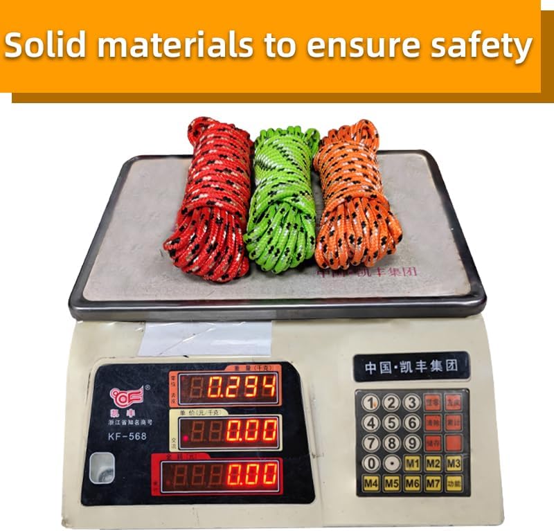 Diamond Braided Polypropylene Rope Nylon Rope Mix Thick Heavy Duty Ropes 1/4 inch 25ft High Strength Rope Perfect for Clothesrope Camping Hiking and Other Outdoor Activities 1/4 25ft 3Pack