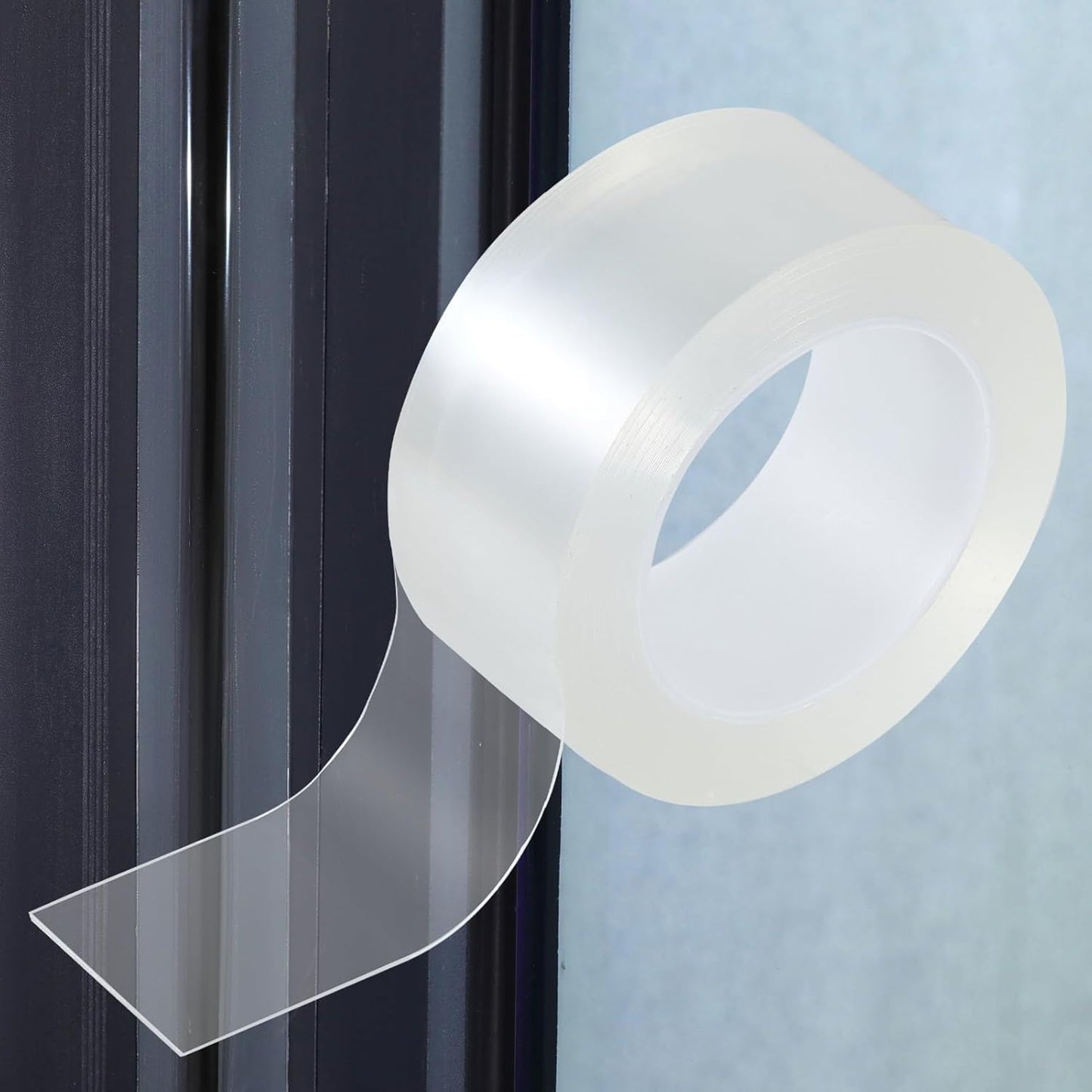 Transparent Window Weather Sealing Tape 2inch*33ft Weather Stripping Residue-Free Clear Window Insulation Tape for Doors Windows and Shower Glass Gaps
