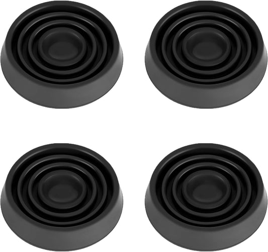 Furniture Coasters, 1.5X1.5 Rubber Caster Cups Non Slip Furniture Pads Non Skid Furnitures Grippers Anti Slide Floor Protector for Bed Couch Table Chair Stoppers - 4 Pack, Black