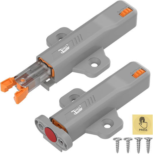 Jiayi Strong Heavy Duty Push Latch, Non-Magnetic RV Hidden Door Cabinet Latches, 2 Pack Push Release Press Out Touch Catch for Door Closure, Push to Open Kitchen Cabinet Hardware